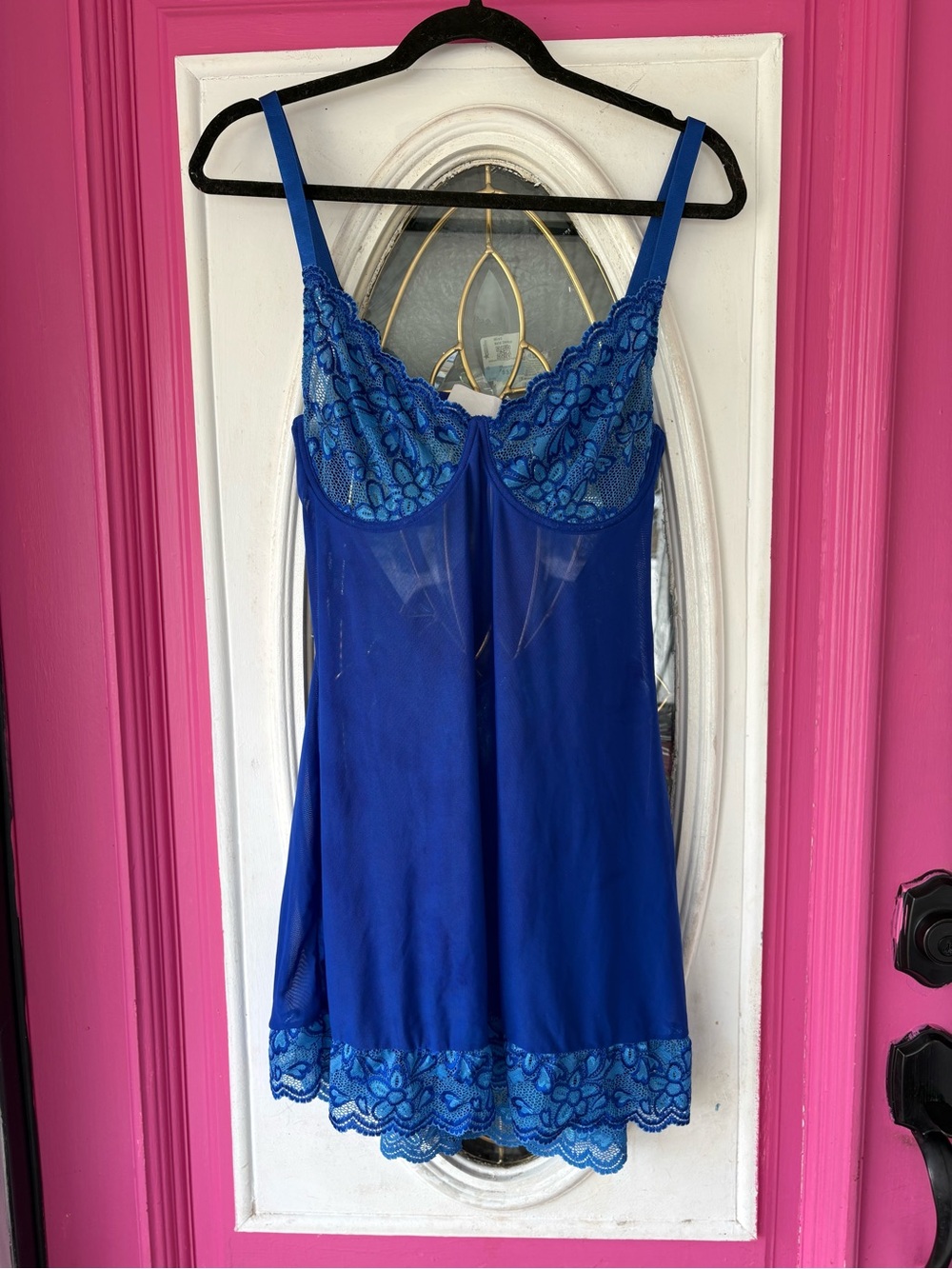 Amazon Royal Blue Lace-Trim Chemise